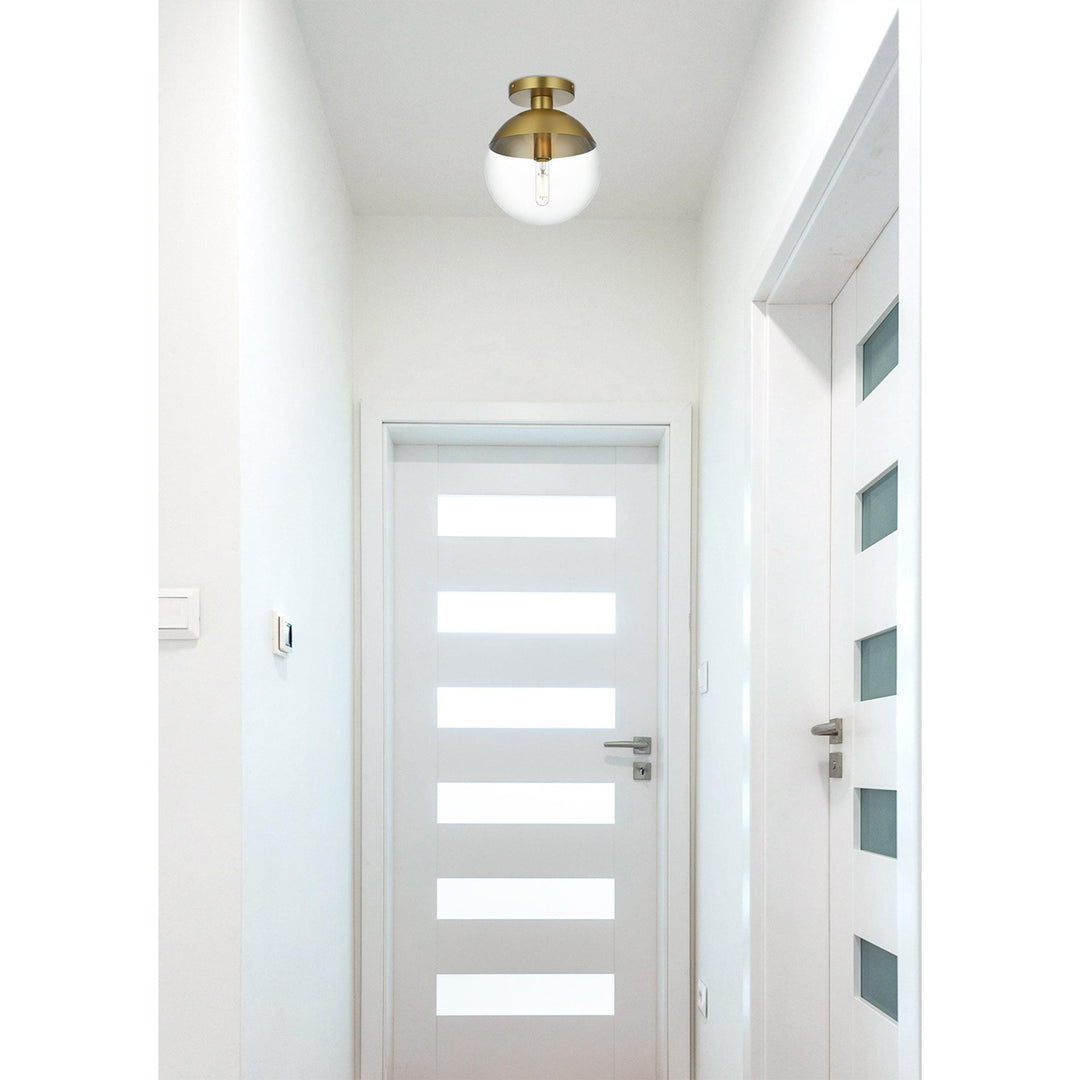 10 Inch Flush Mount Clear Shade In Chrome - View 2 - Joshua Marshal