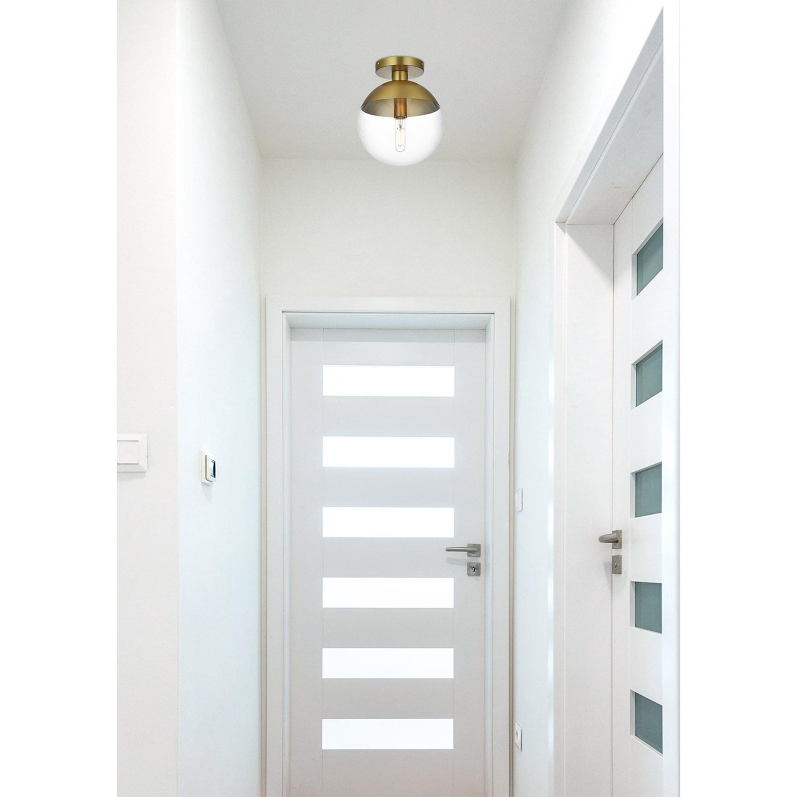 10 Inch Flush Mount Clear Shade In Chrome - View 2 - Joshua Marshal