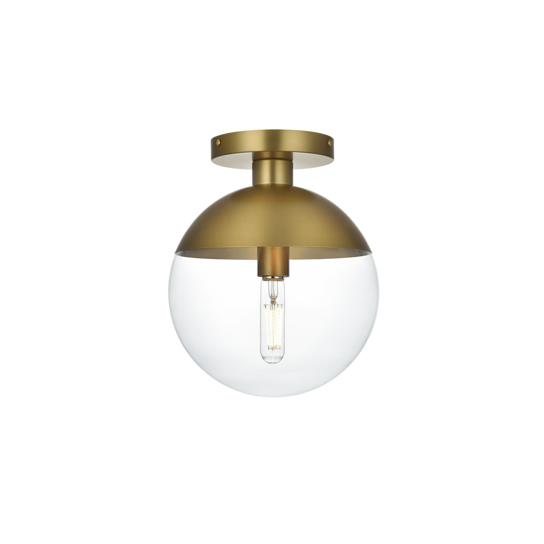 10 Inch Flush Mount Clear Shade In Chrome - View 3 - Joshua Marshal