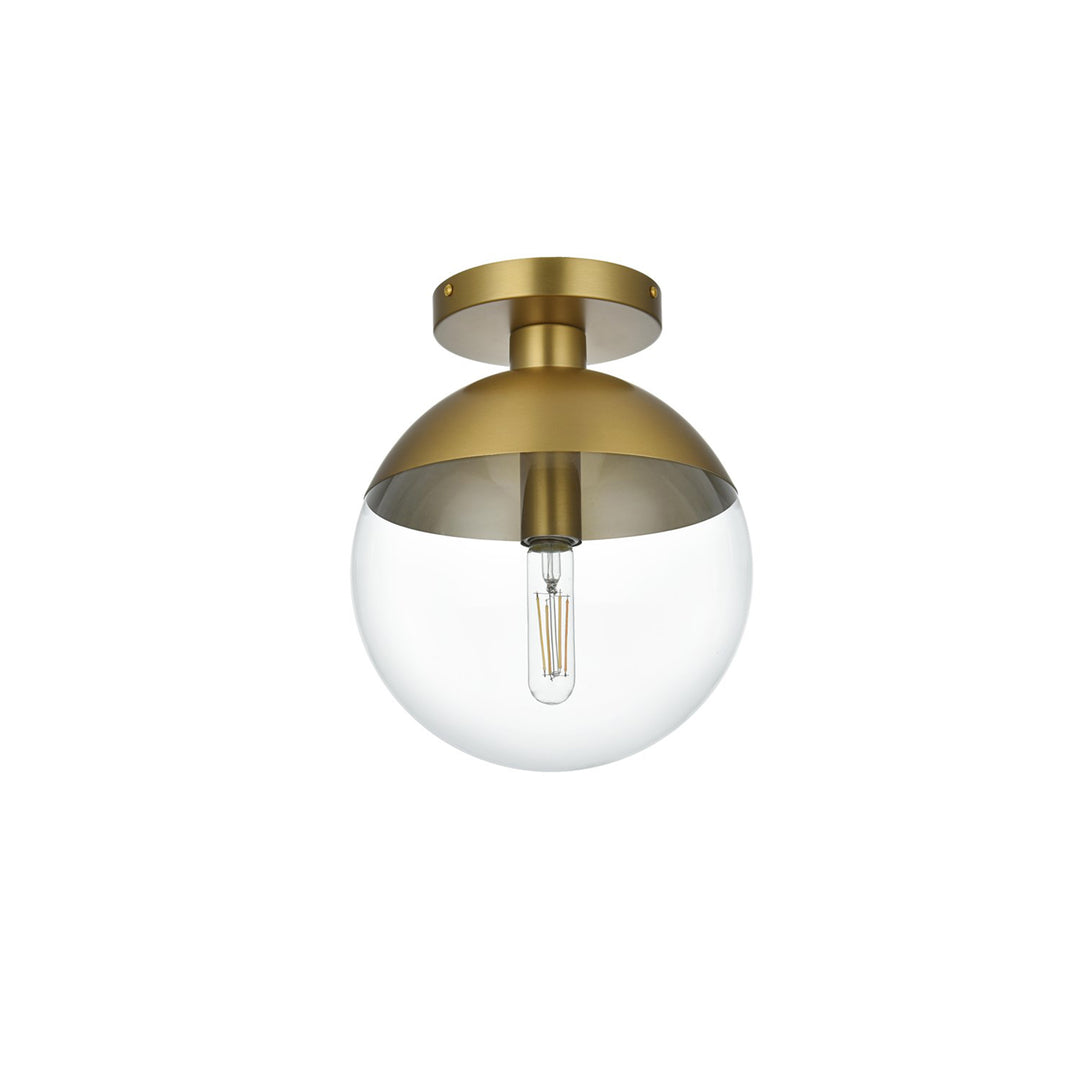 10 Inch Flush Mount Clear Shade In Chrome - View 4 - Joshua Marshal