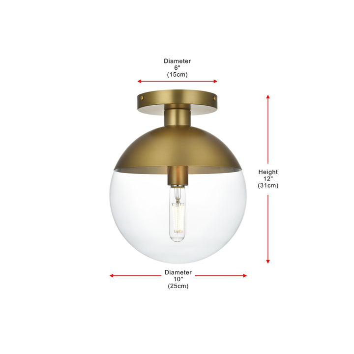 10 Inch Flush Mount Clear Shade In Chrome - View 6 - Joshua Marshal