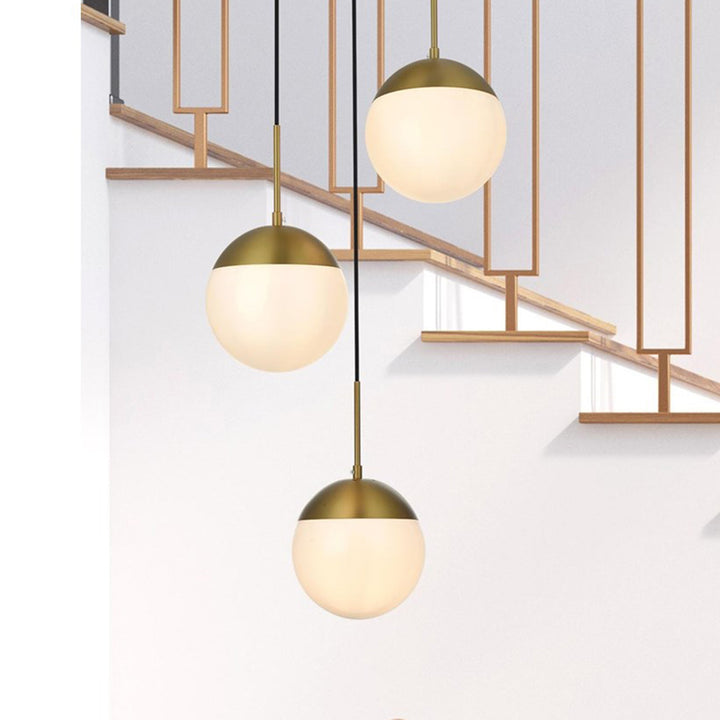 18 Inch Pendant Frosted White Shade In Satin Gold Satin Gold And Frosted White Finish - LIGHTING by Joshua Marshal