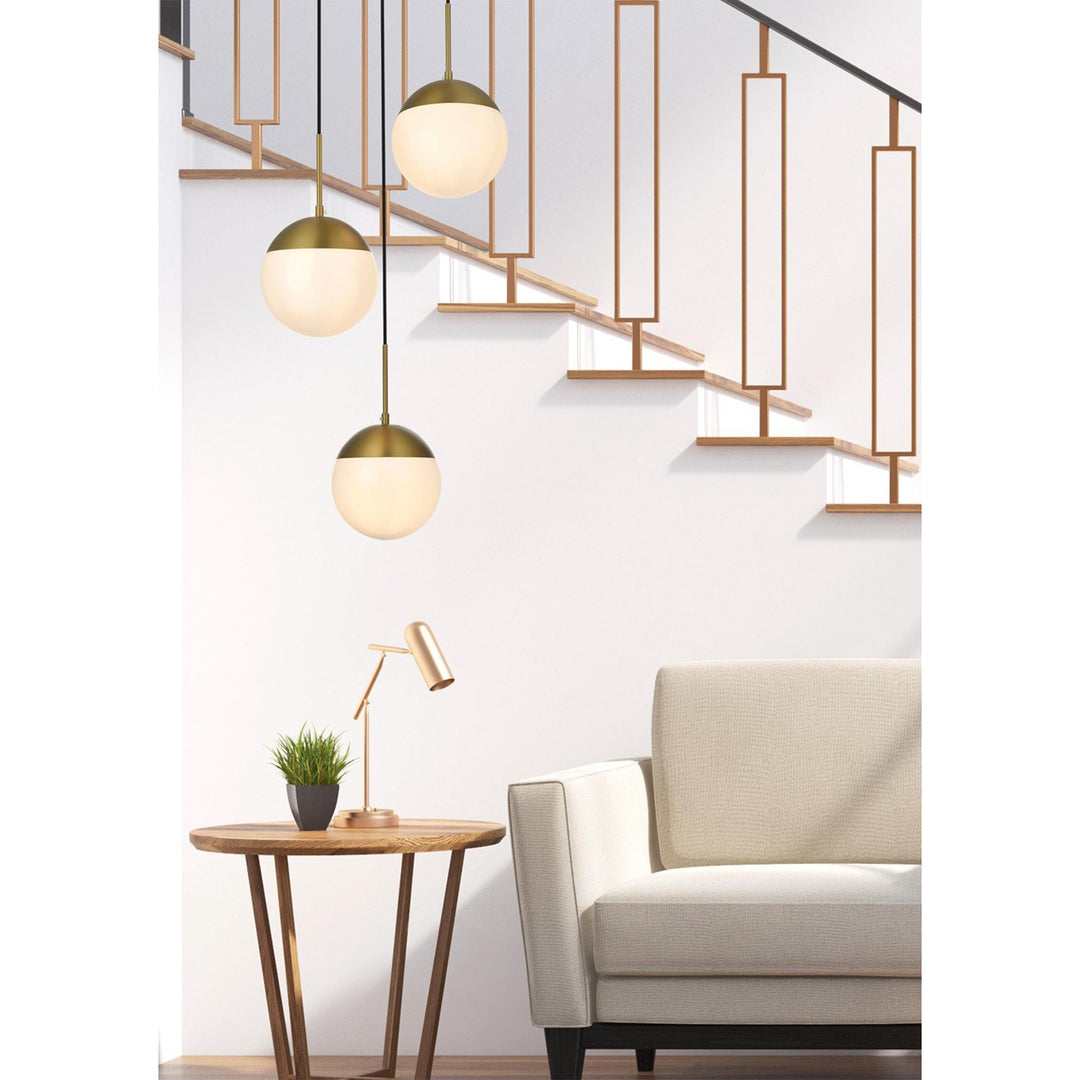 18 Inch Pendant Frosted White Shade In Satin Gold - View 2 - Joshua Marshal