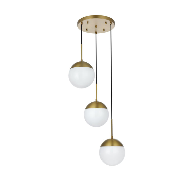 18 Inch Pendant Frosted White Shade In Satin Gold - View 4 - Joshua Marshal