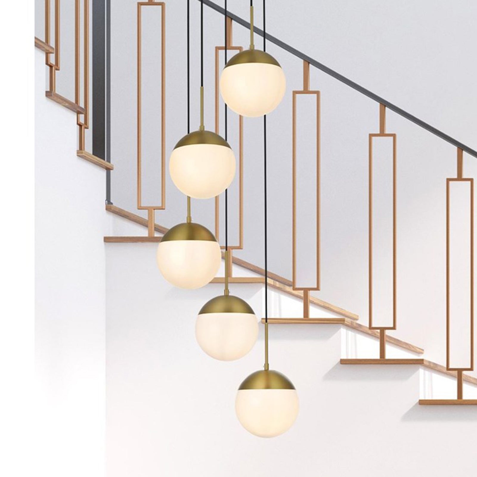 18 Inch Pendant Frosted White Shade In Satin Gold Satin Gold And Frosted White Finish - LIGHTING by Joshua Marshal