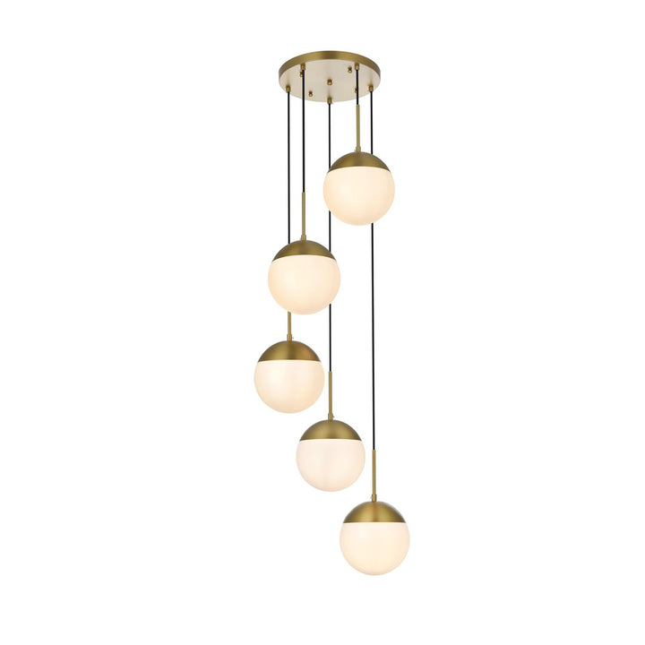 18 Inch Pendant Frosted White Shade In Satin Gold - View 3 - Joshua Marshal