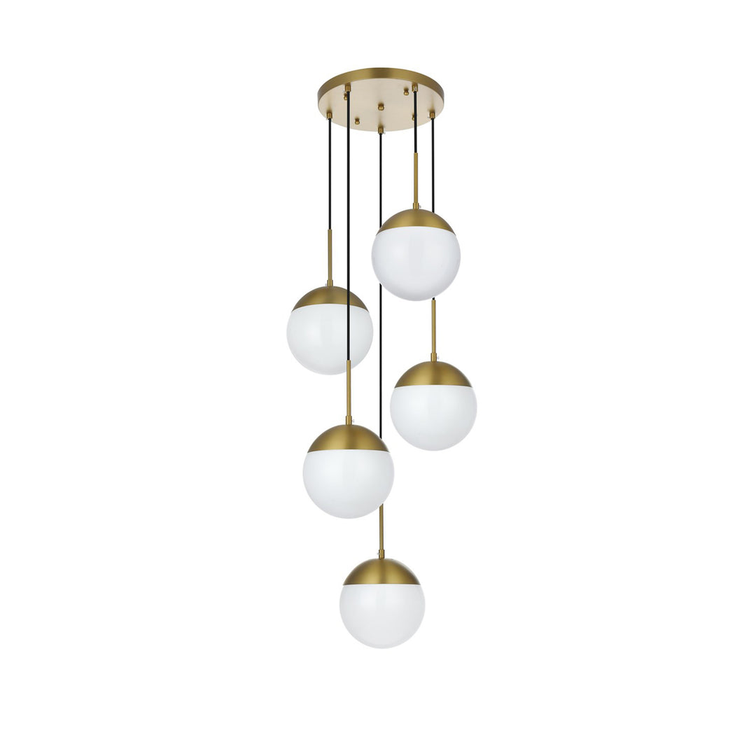 18 Inch Pendant Frosted White Shade In Satin Gold - View 4 - Joshua Marshal