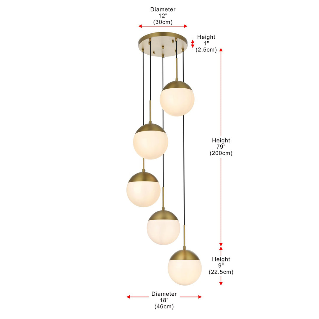 18 Inch Pendant Frosted White Shade In Satin Gold - View 6 - Joshua Marshal