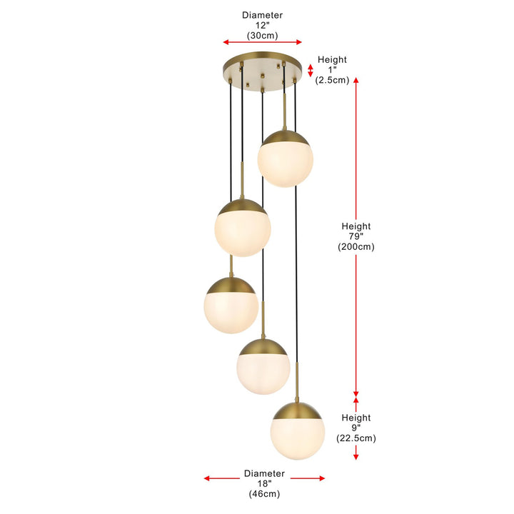 18 Inch Pendant Frosted White Shade In Satin Gold - View 6 - Joshua Marshal