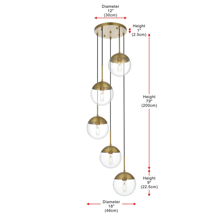 18 Inch Pendant Clear Shade In Chrome - View 6 - Joshua Marshal