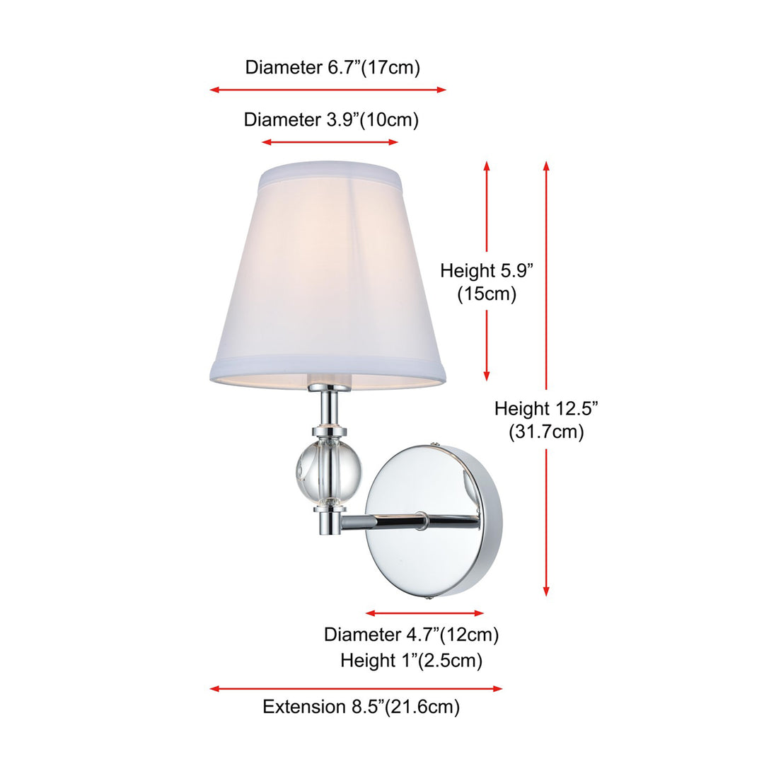 7 Inch Wall Sconce In Chrome - View 6 - Joshua Marshal