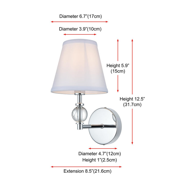 7 Inch Wall Sconce In Chrome - View 6 - Joshua Marshal