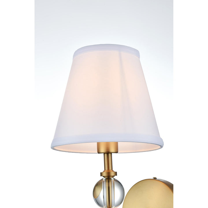 7 Inch Wall Sconce In Satin Gold - View 5 - Joshua Marshal