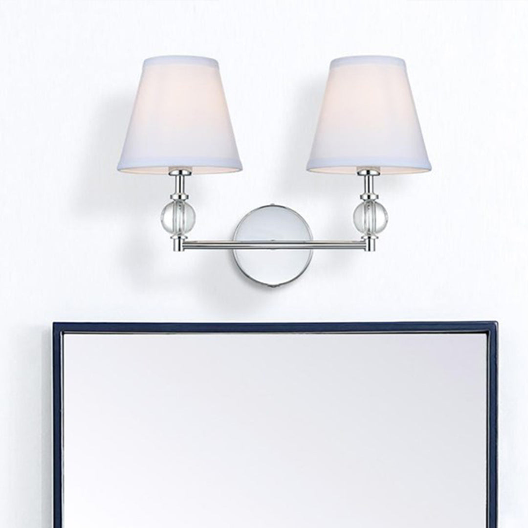 17 Inch Wall Sconce In Chrome Chrome And White Finish - LIGHTING by Joshua Marshal