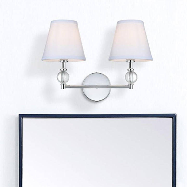 17 Inch Wall Sconce In Chrome Chrome And White Finish - LIGHTING by Joshua Marshal