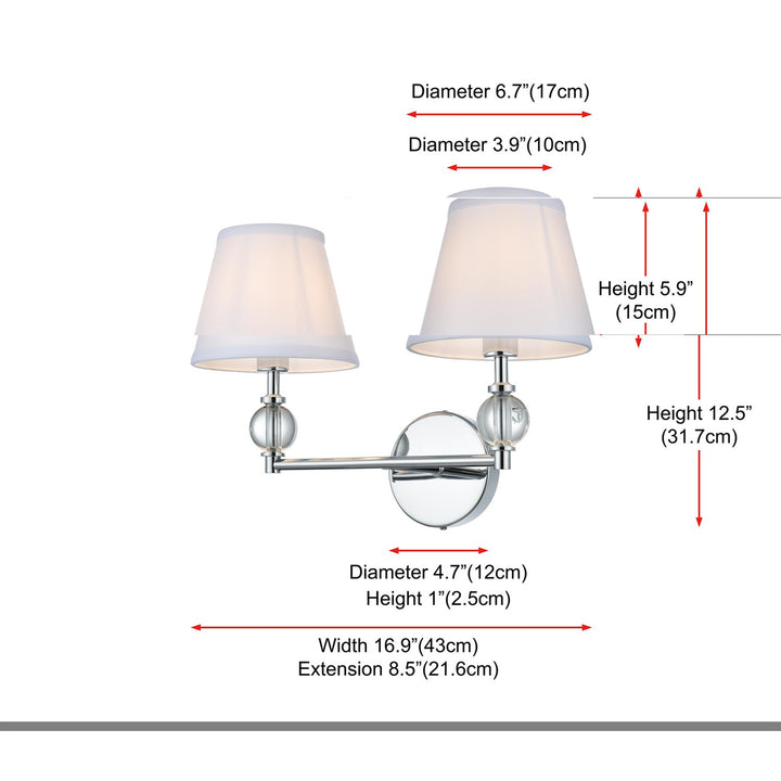 17 Inch Wall Sconce In Chrome - View 6 - Joshua Marshal