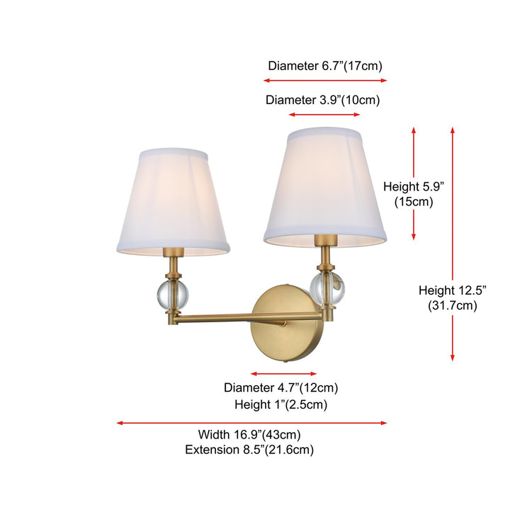 17 Inch Wall Sconce In Satin Gold - View 6 - Joshua Marshal