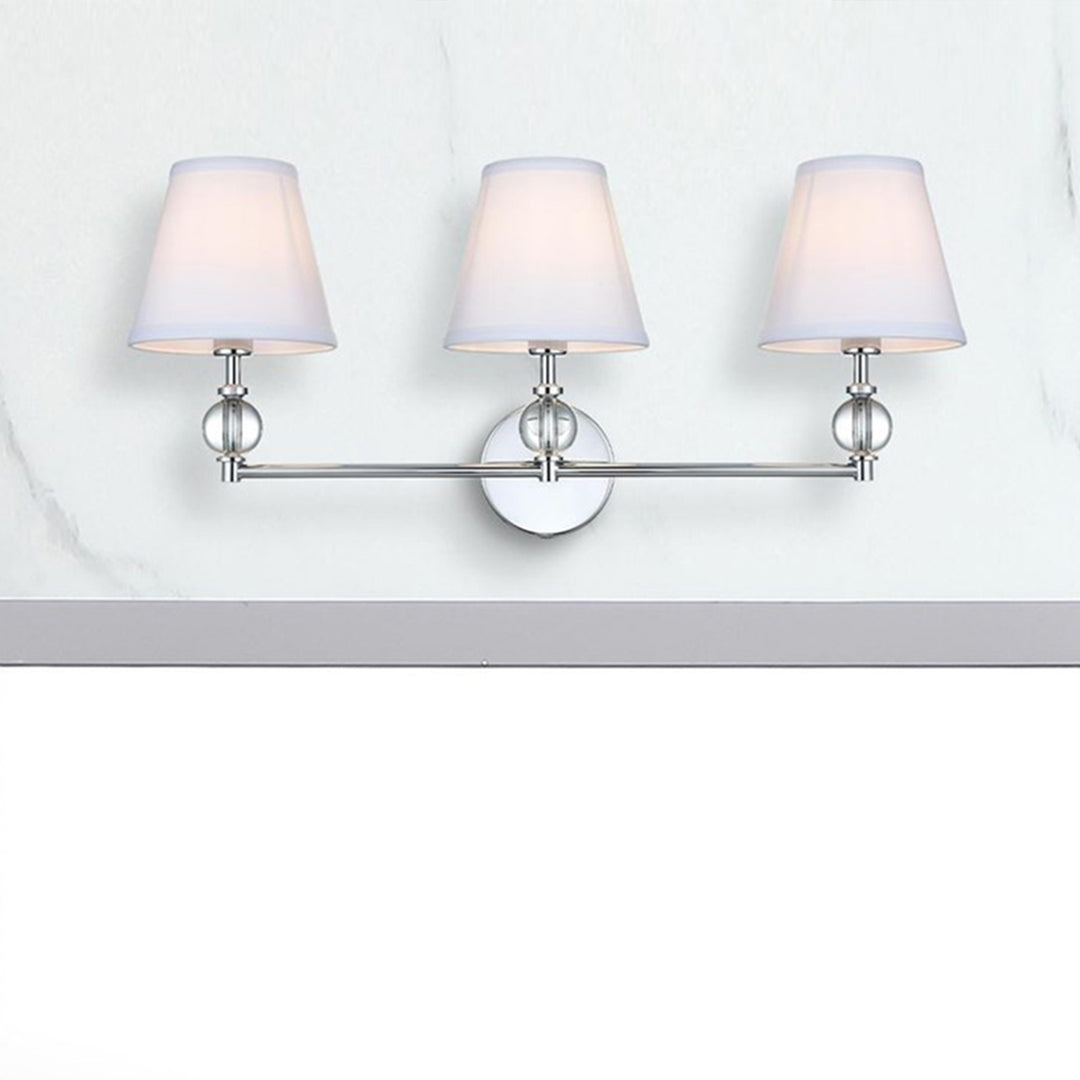 27 Inch Wall Sconce In Chrome Chrome And White Finish - LIGHTING by Joshua Marshal