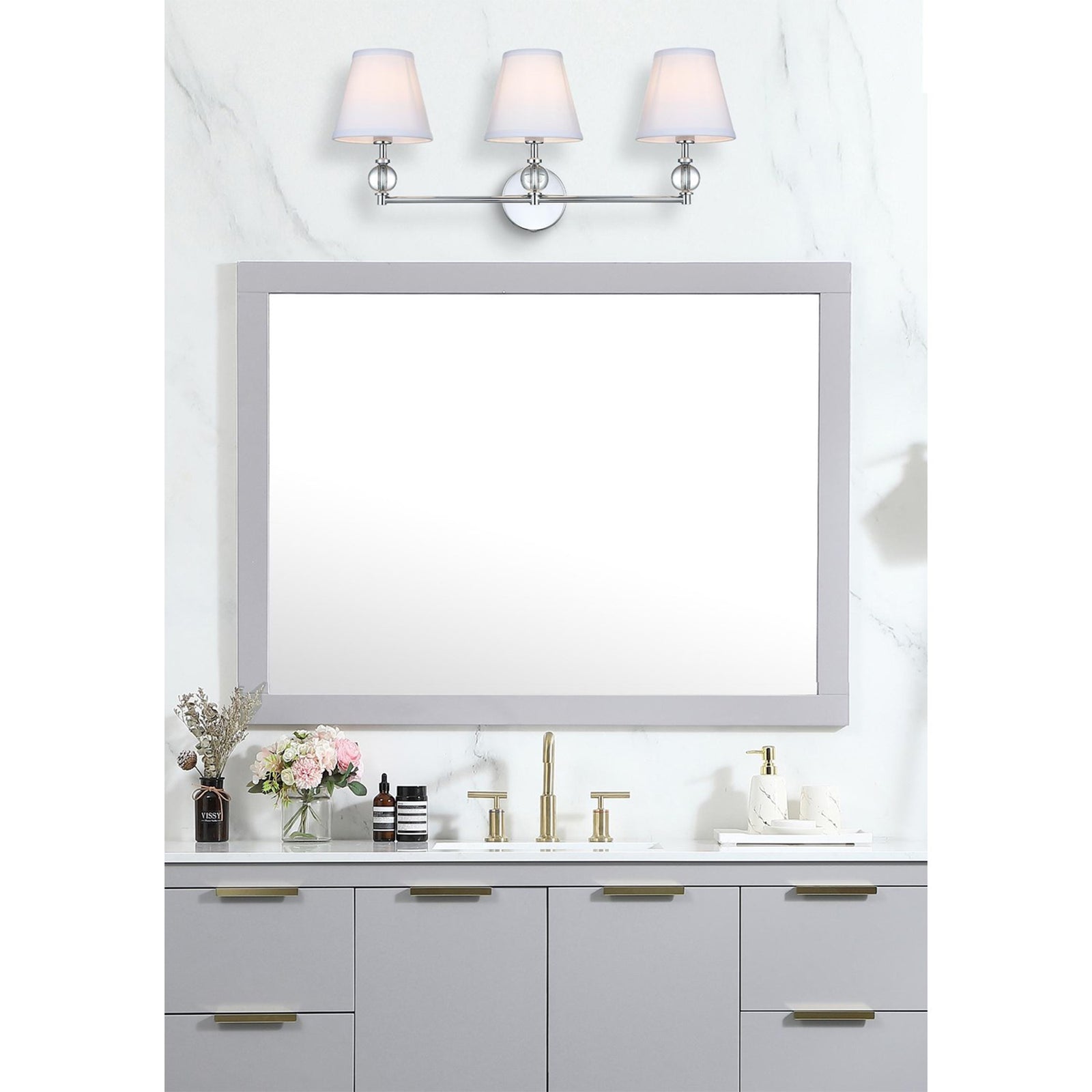 27 Inch Wall Sconce In Chrome - View 2 - Joshua Marshal