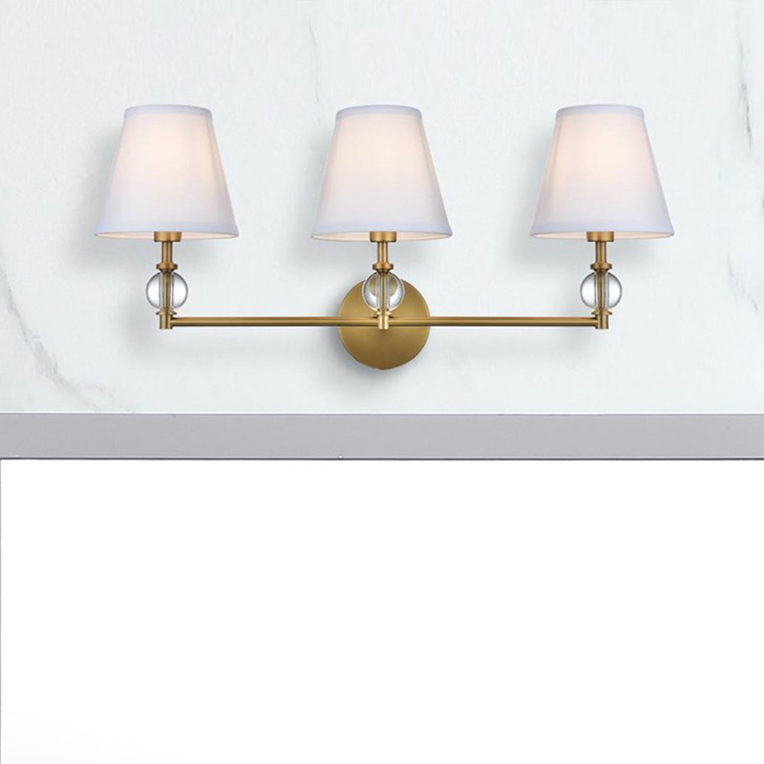 27 Inch Wall Sconce In Satin Gold Satin Gold And White Finish - LIGHTING by Joshua Marshal
