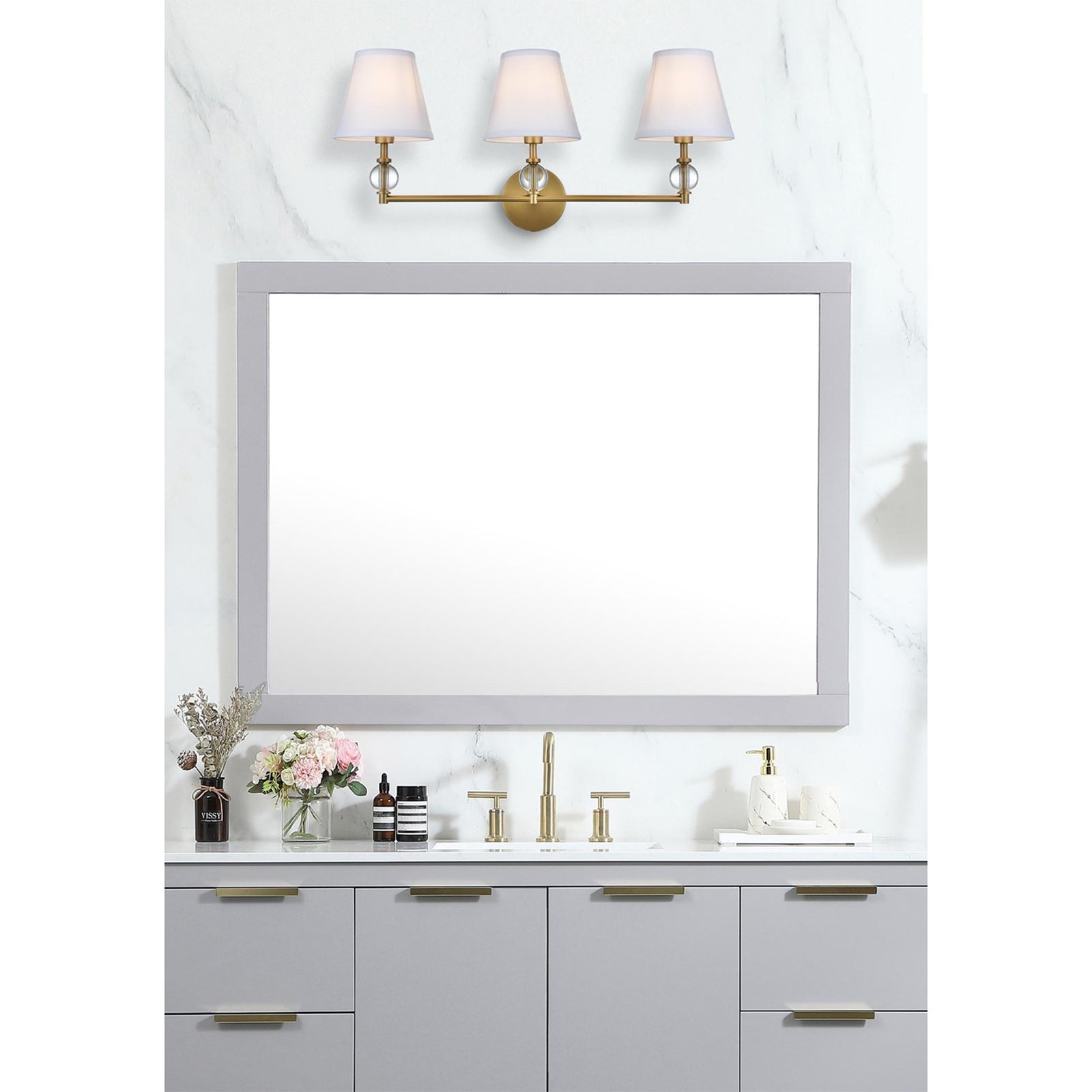 27 Inch Wall Sconce In Satin Gold - View 2 - Joshua Marshal