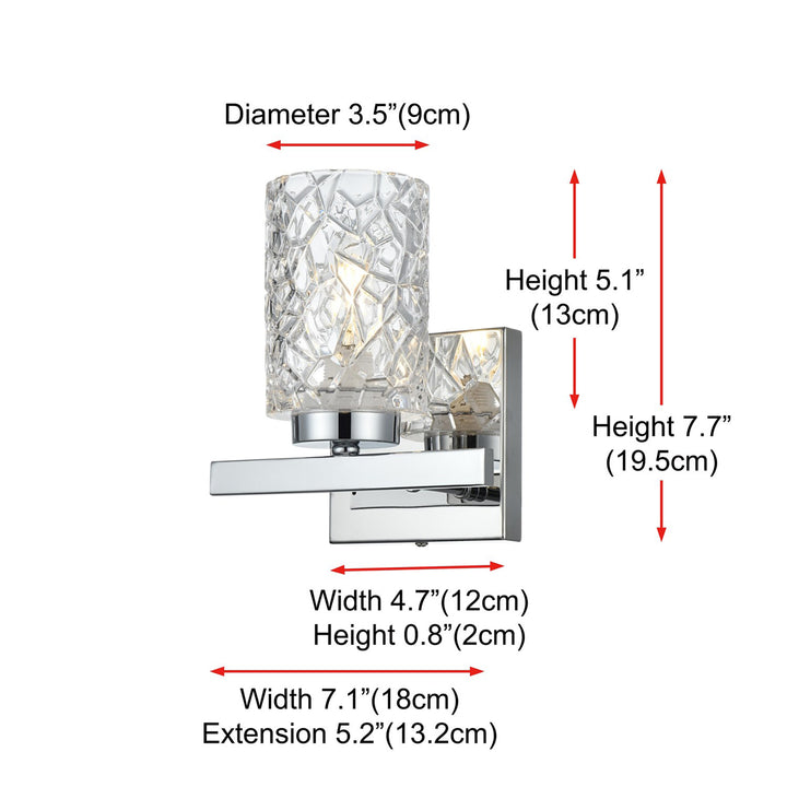 7 Inch Wall Sconce In Chrome - View 6 - Joshua Marshal