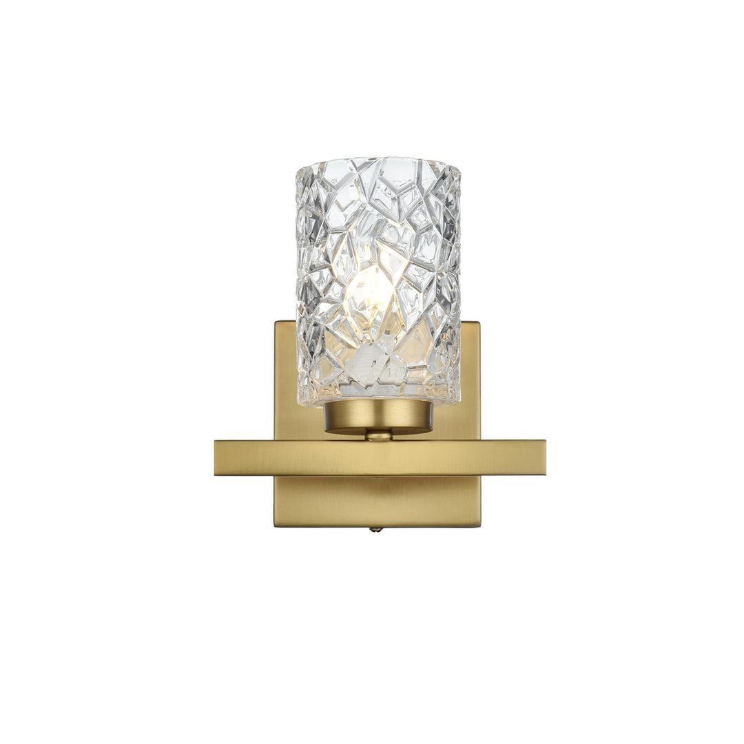7 Inch Wall Sconce In Satin Gold - View 3 - Joshua Marshal