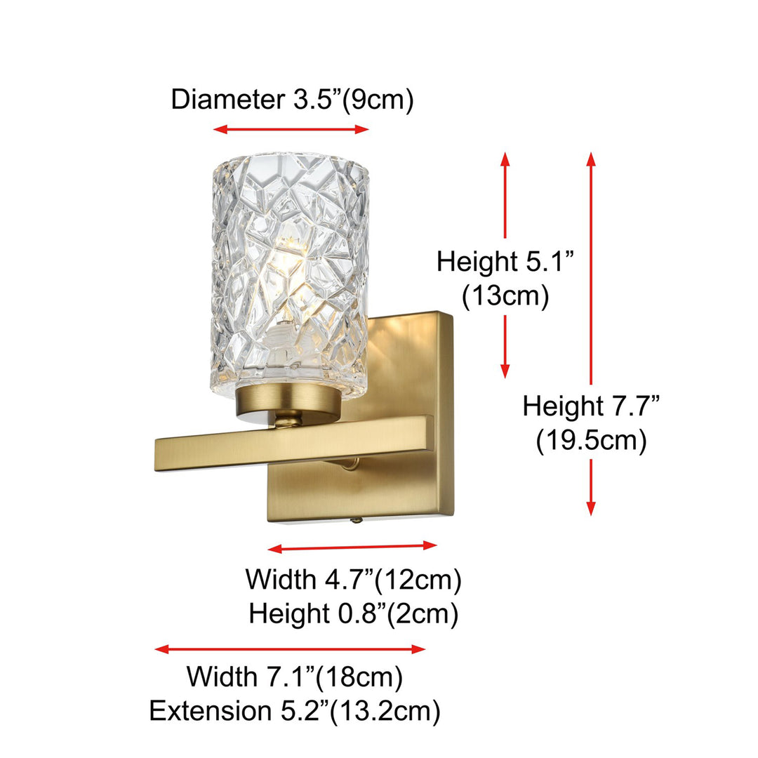 7 Inch Wall Sconce In Satin Gold - View 6 - Joshua Marshal