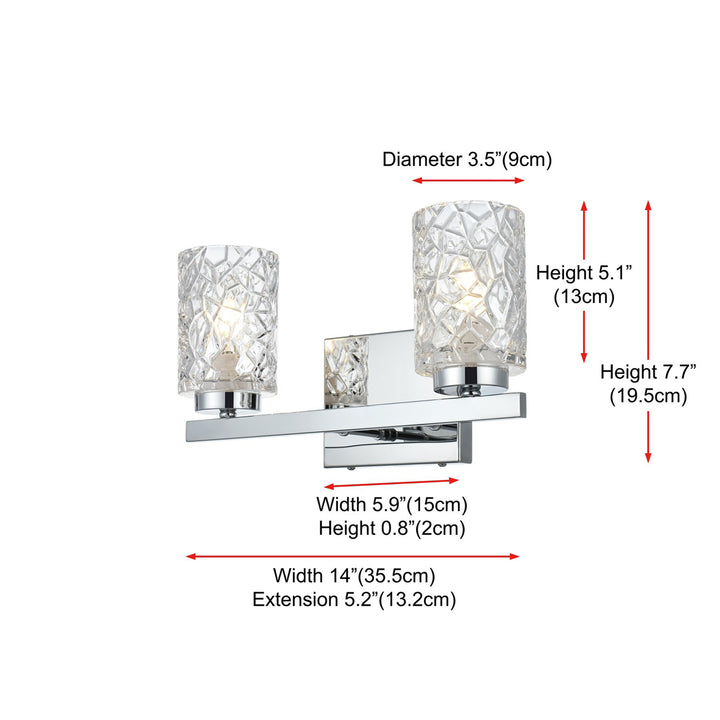 14 Inch Wall Sconce In Chrome - View 6 - Joshua Marshal