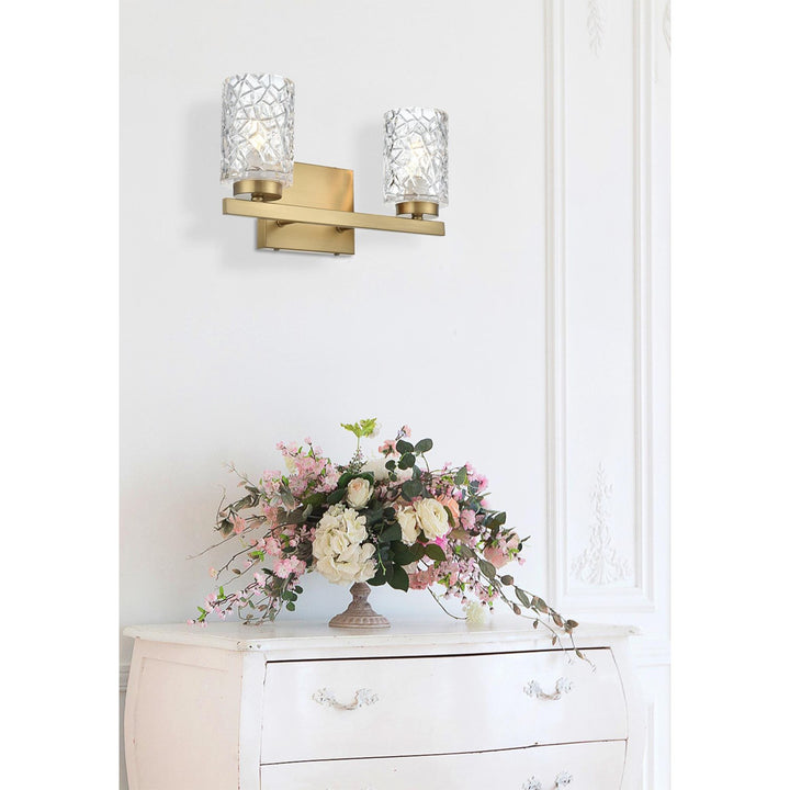 14 Inch Wall Sconce In Satin Gold - View 2 - Joshua Marshal
