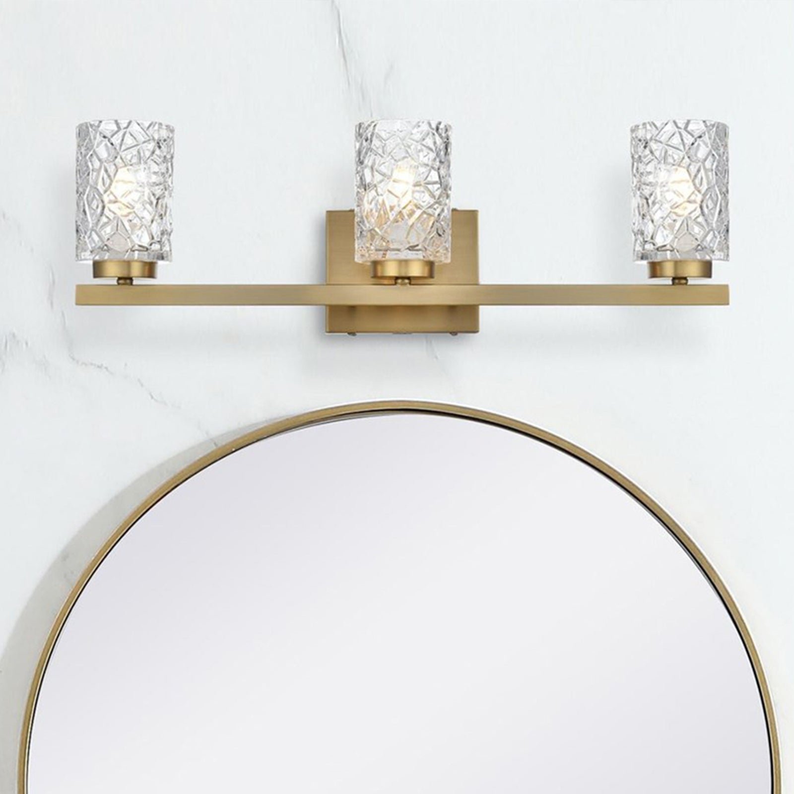 24 Inch Wall Sconce In Satin Gold Satin Gold And Clear Finish - LIGHTING by Joshua Marshal