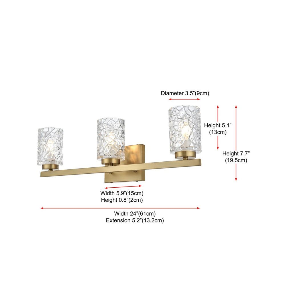 24 Inch Wall Sconce In Satin Gold - View 6 - Joshua Marshal