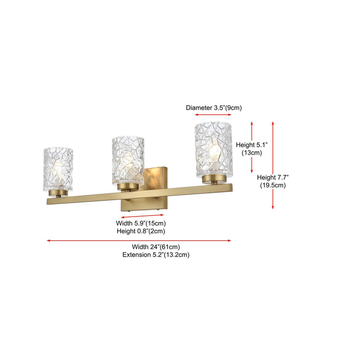 24 Inch Wall Sconce In Satin Gold - View 6 - Joshua Marshal