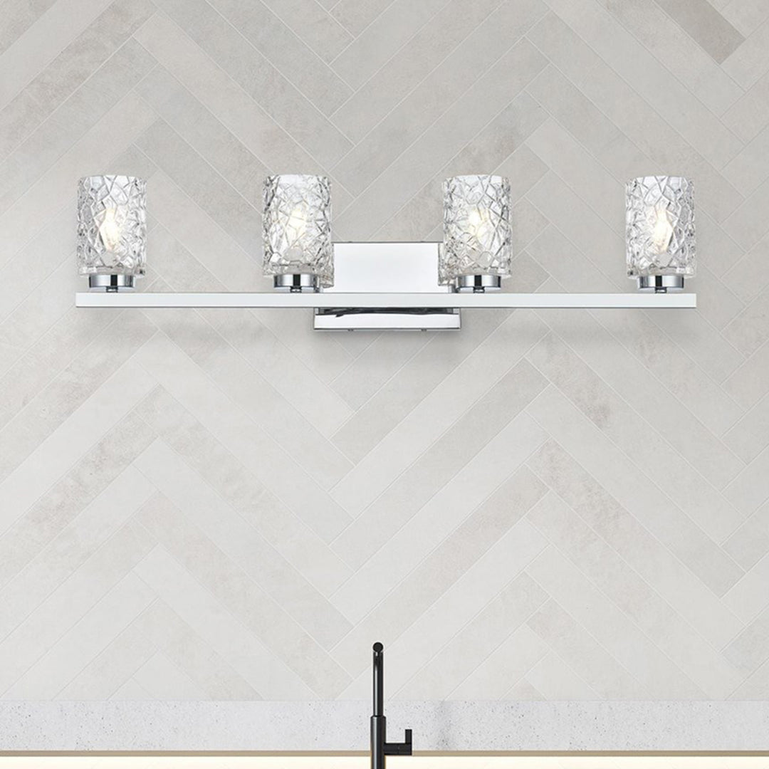31 Inch Wall Sconce In Chrome Chrome And Clear Finish - LIGHTING by Joshua Marshal
