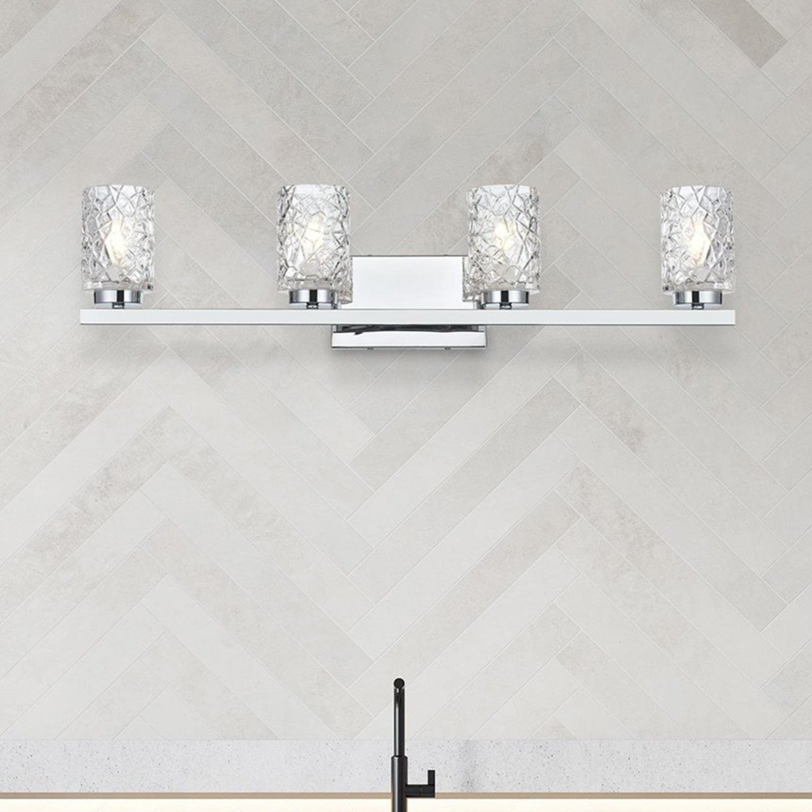 31 Inch Wall Sconce In Chrome Chrome And Clear Finish - LIGHTING by Joshua Marshal