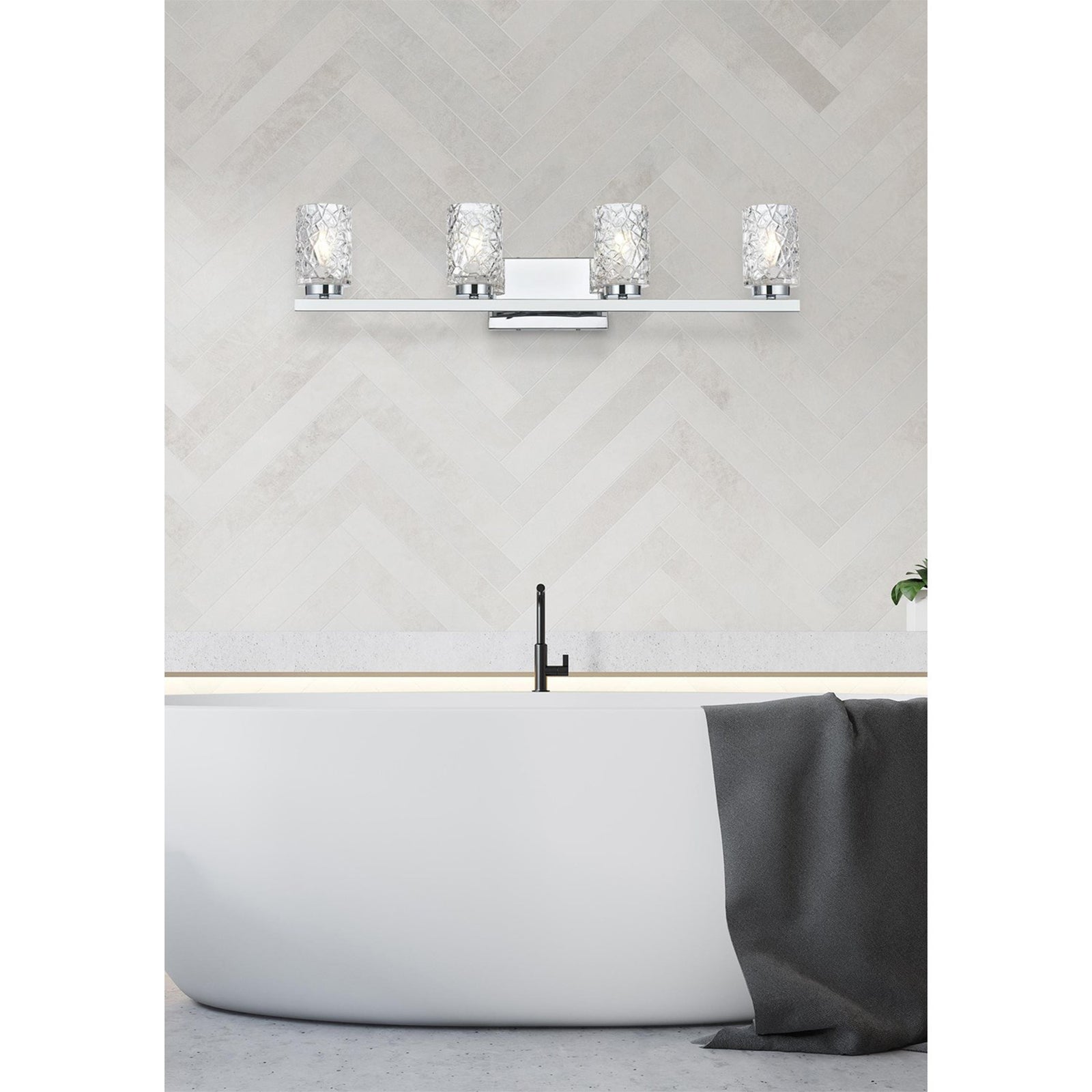 31 Inch Wall Sconce In Chrome - View 2 - Joshua Marshal