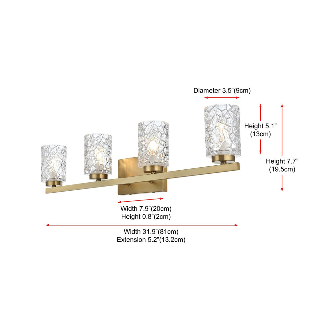 31 Inch Wall Sconce In Satin Gold - View 6 - Joshua Marshal