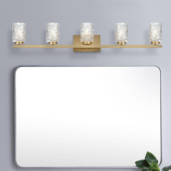 41 Inch Wall Sconce In Satin Gold Satin Gold And Clear Finish - LIGHTING by Joshua Marshal