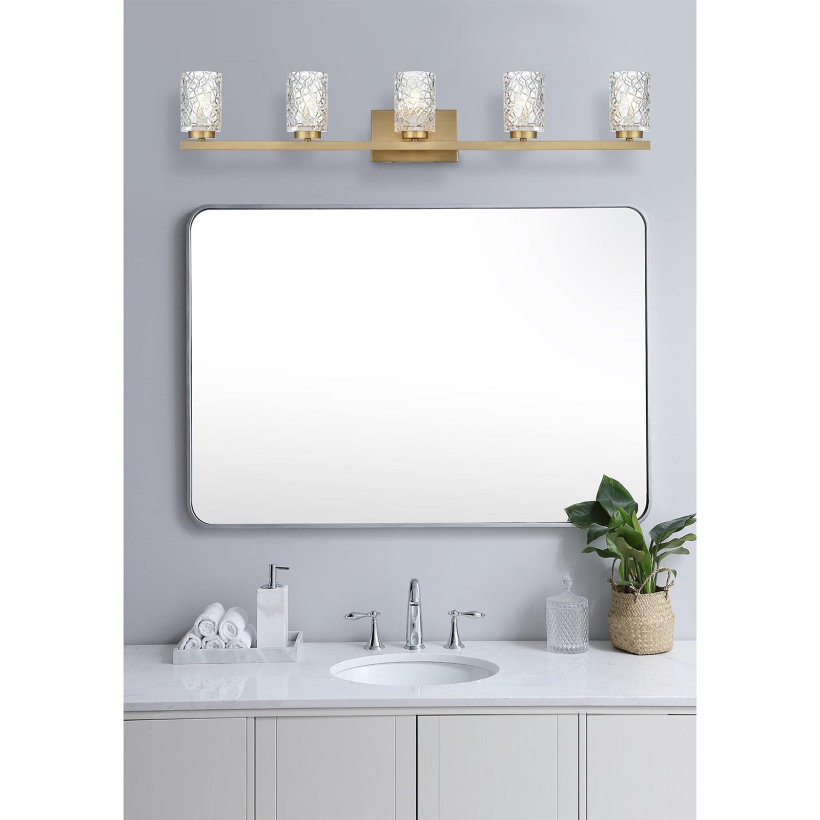 41 Inch Wall Sconce In Satin Gold - View 2 - Joshua Marshal