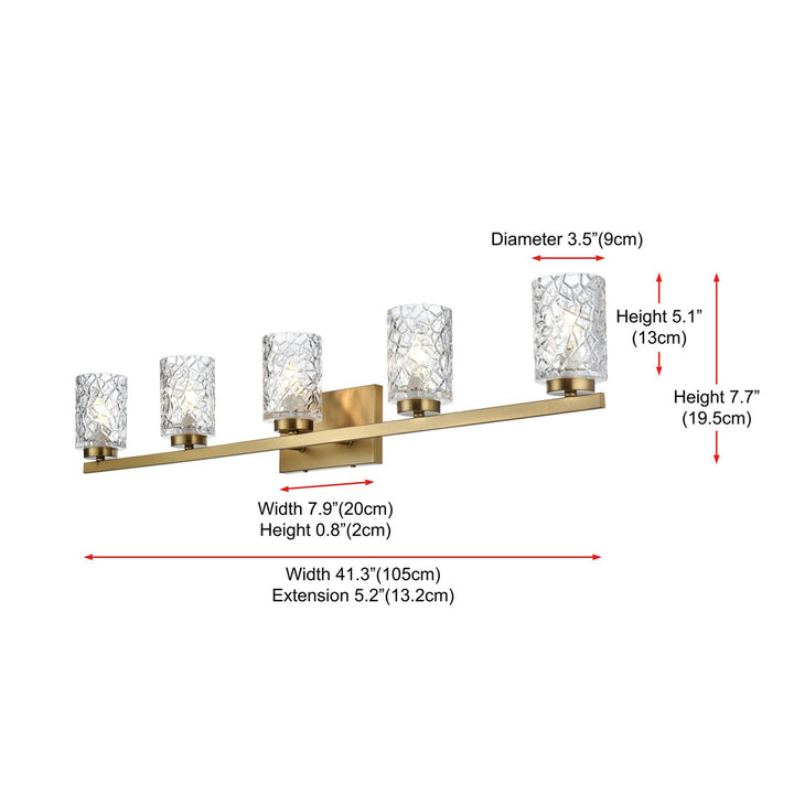 41 Inch Wall Sconce In Satin Gold - View 6 - Joshua Marshal