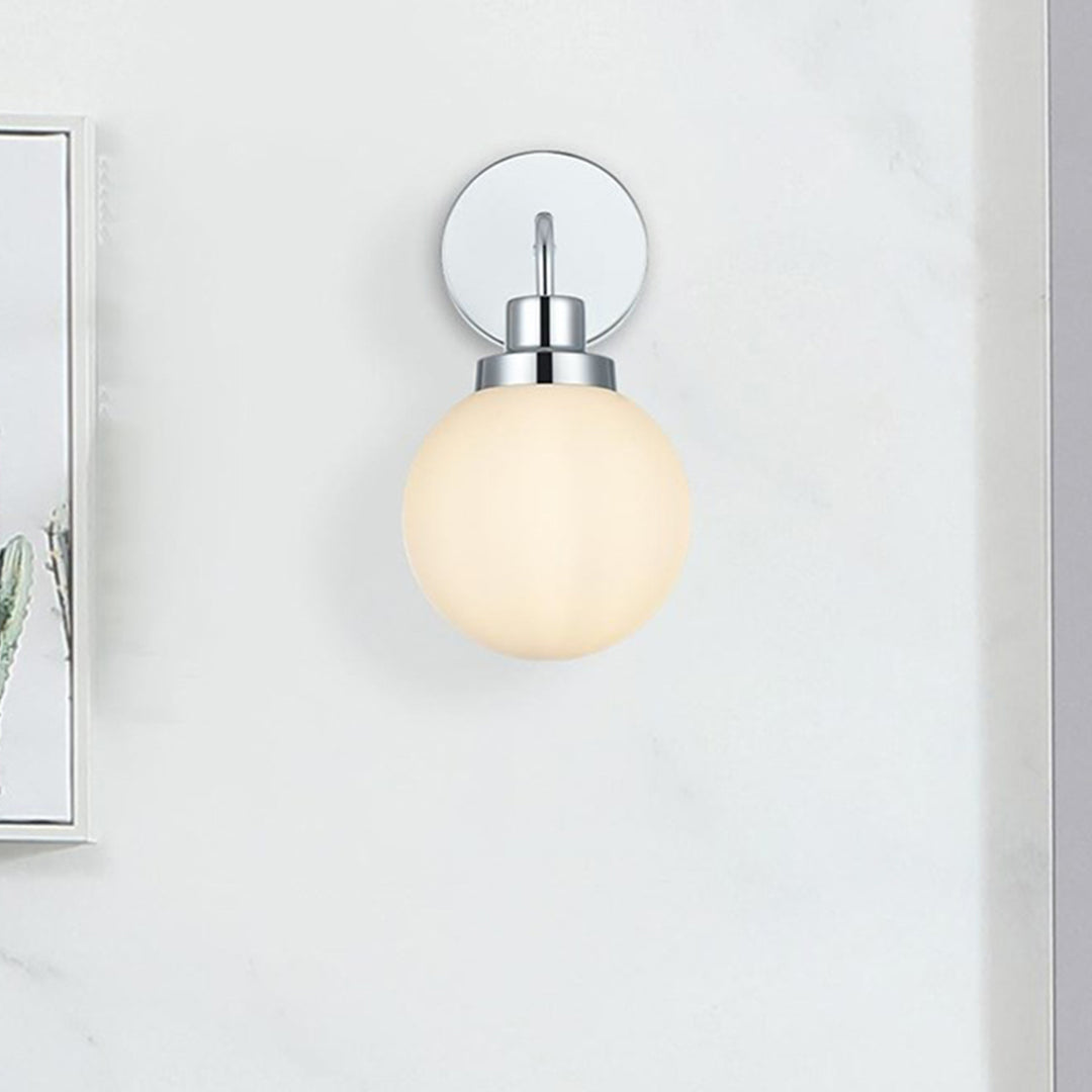 6 Inch Wall Sconce In Chrome Chrome And Opal White Finish - LIGHTING by Joshua Marshal