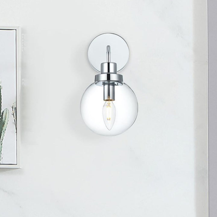 6 Inch Wall Sconce In Chrome Chrome And Clear Finish - LIGHTING by Joshua Marshal