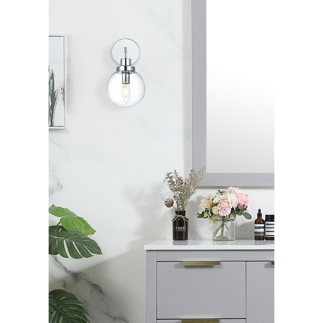 6 Inch Wall Sconce In Chrome - View 2 - Joshua Marshal