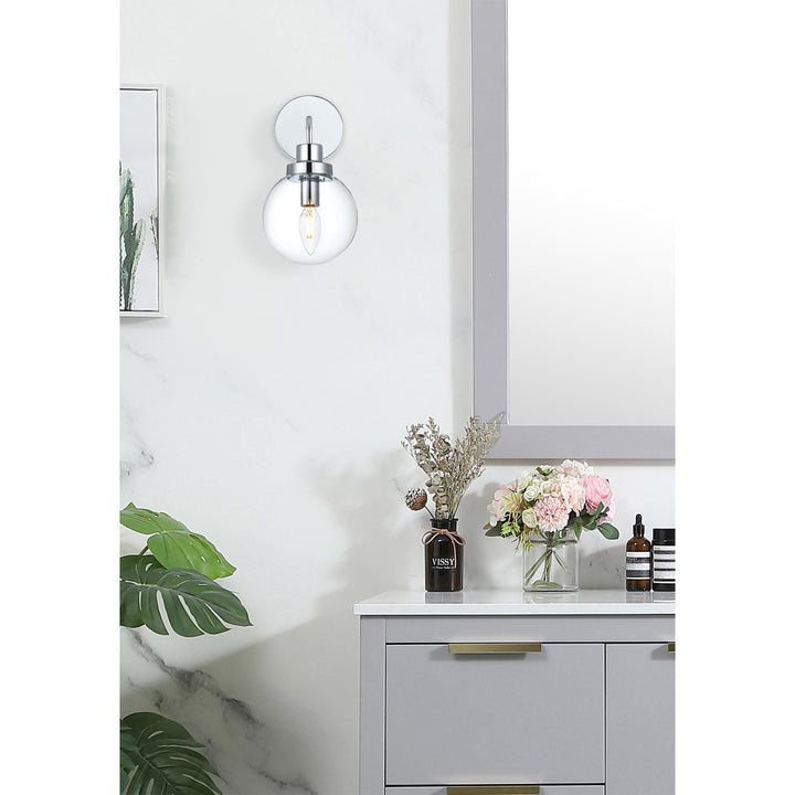 6 Inch Wall Sconce In Chrome - View 2 - Joshua Marshal