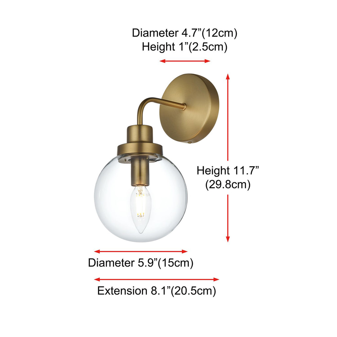 6 Inch Wall Sconce In Satin Gold - View 6 - Joshua Marshal