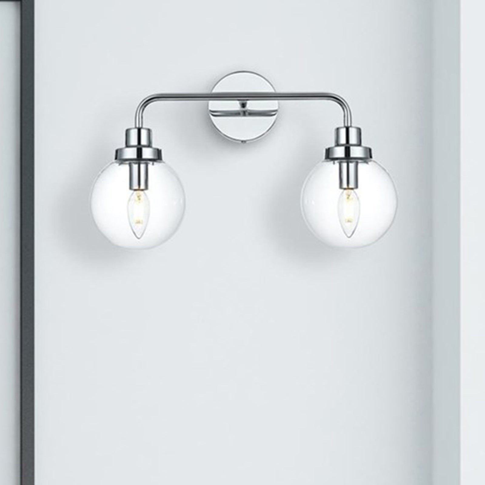 19 Inch Wall Sconce In Chrome Chrome And Clear Finish - LIGHTING by Joshua Marshal