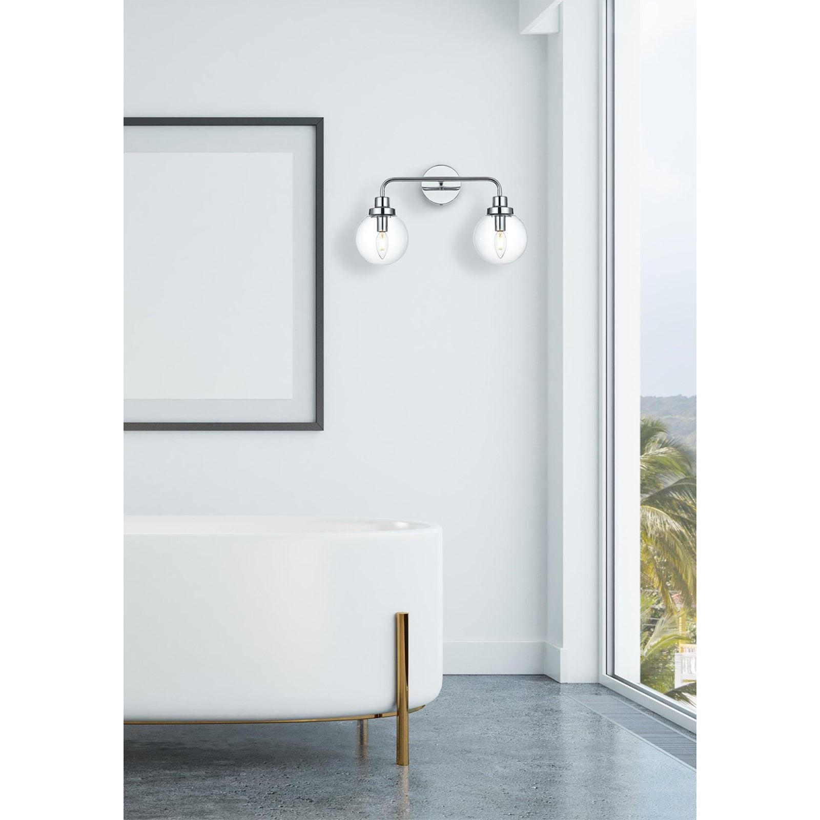 19 Inch Wall Sconce In Chrome - View 2 - Joshua Marshal