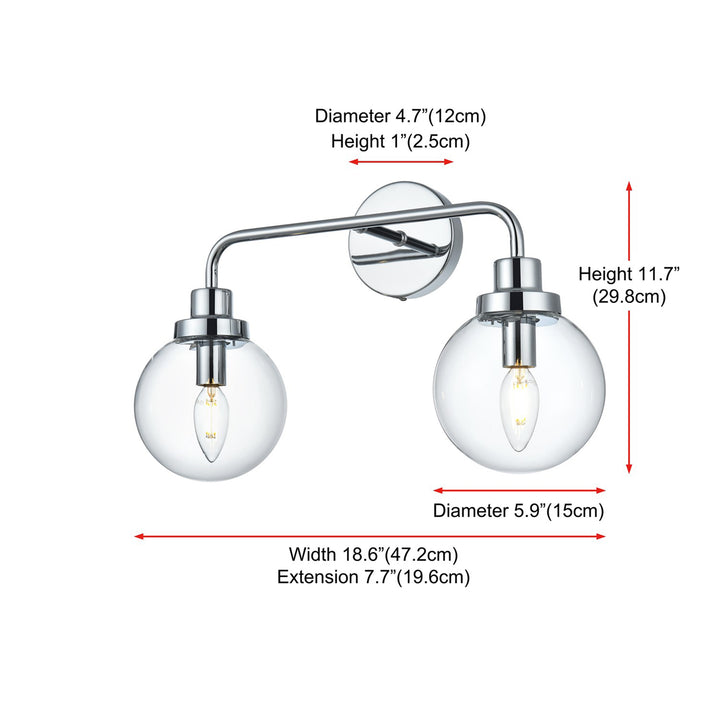 19 Inch Wall Sconce In Chrome - View 6 - Joshua Marshal