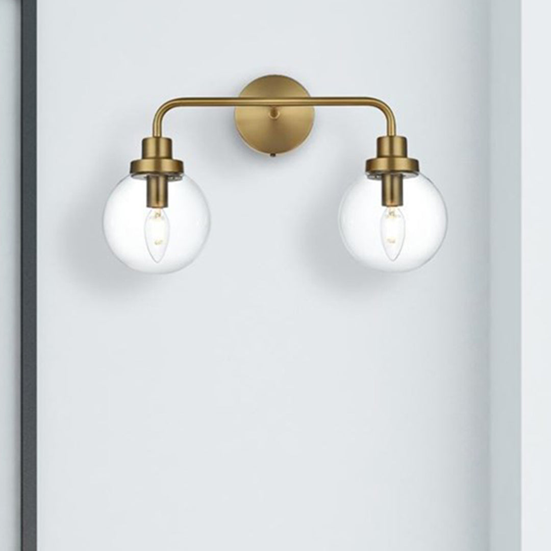 19 Inch Wall Sconce In Satin Gold Satin Gold And Clear Finish - LIGHTING by Joshua Marshal