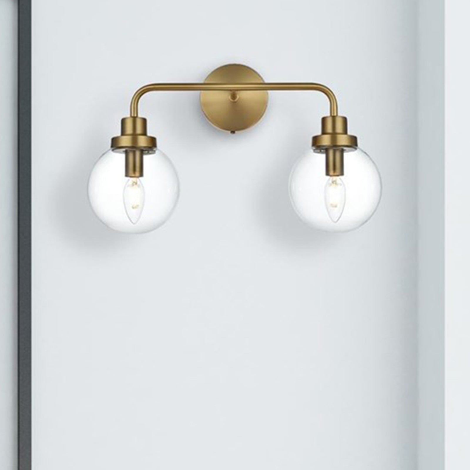 19 Inch Wall Sconce In Satin Gold Satin Gold And Clear Finish - LIGHTING by Joshua Marshal